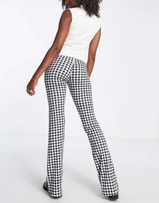 Noisy May Tall - Pantaloni a zampa neri a quadretti, 2 di 4