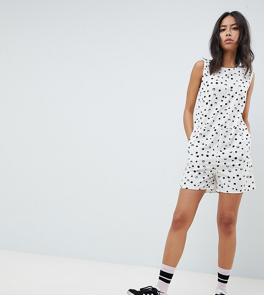 Noisy May Tall - Playsuit met stippen-Wit
