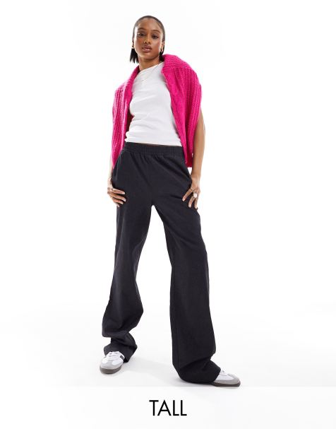 Noisy May Tall pull on casual pants in dark grey - view 1