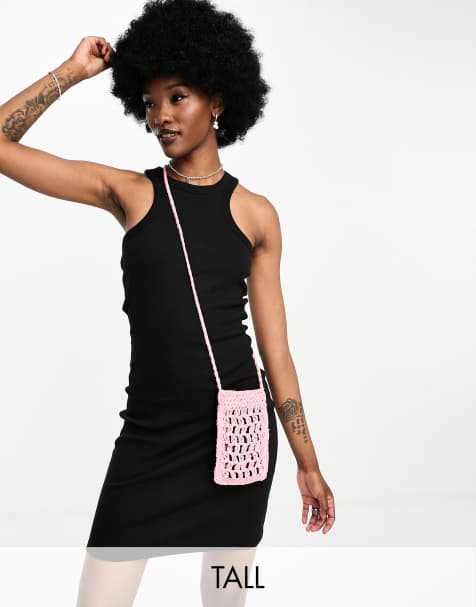 Noisy May Tall racer neck mini dress in black - view 1