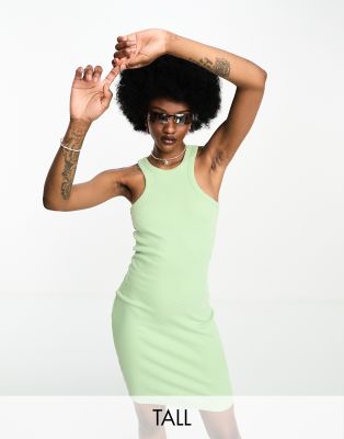 Noisy May Tall racer neck mini dress in pastel green