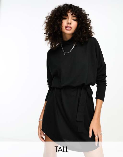 Noisy May Tall - Robe courte en maille avec détail noué - Noir