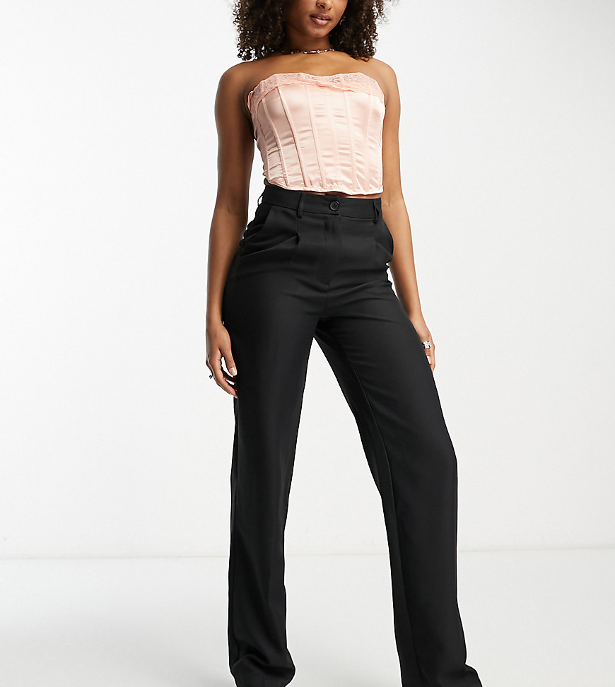 Noisy May Tall straight leg trousers in black