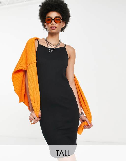 Noisy May Tall strappy mini dress in black
