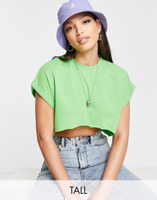 Noisy May Tall super cropped t-shirt in green