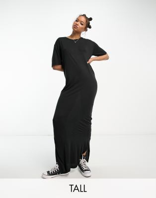 Noisy May Tall t-shirt maxi dress in black-Multi