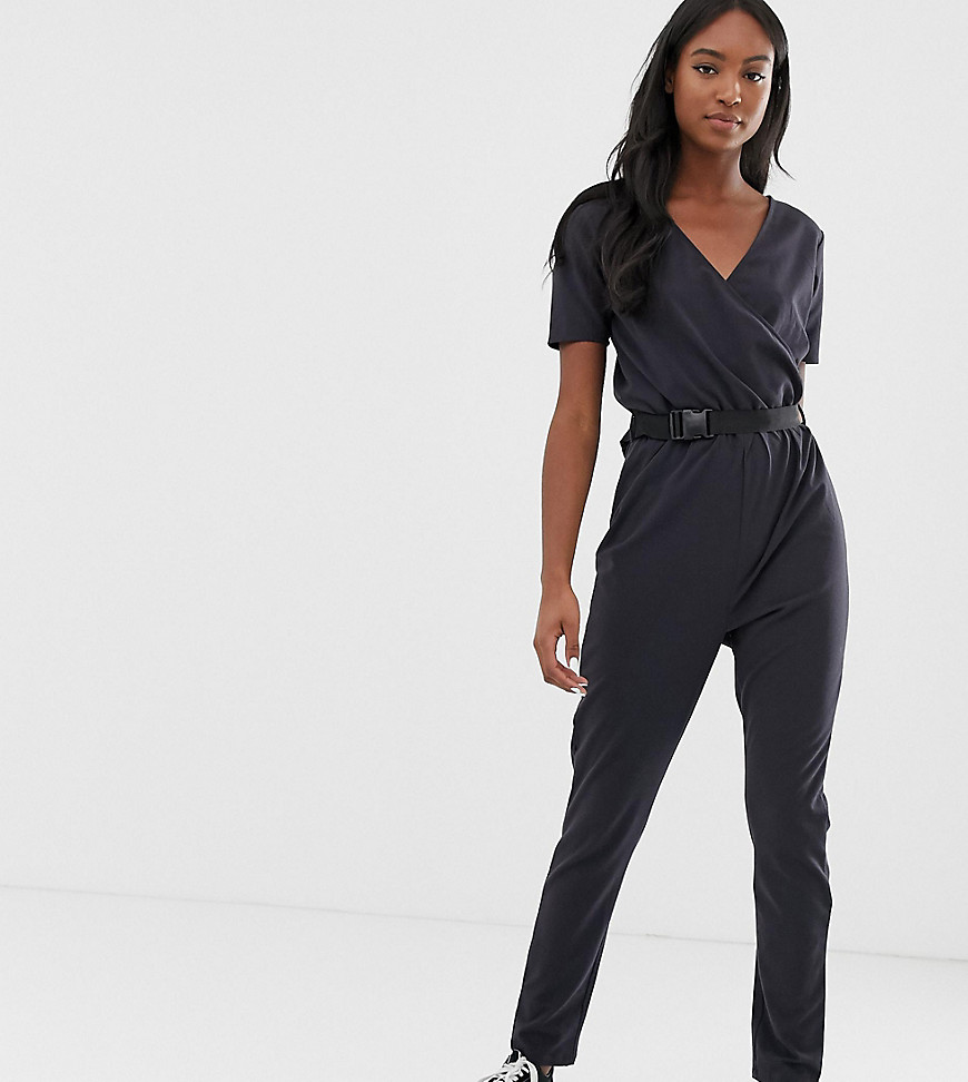 Noisy May Tall utility buckled jumpsuit in black