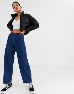 wide leg jeans dark blue