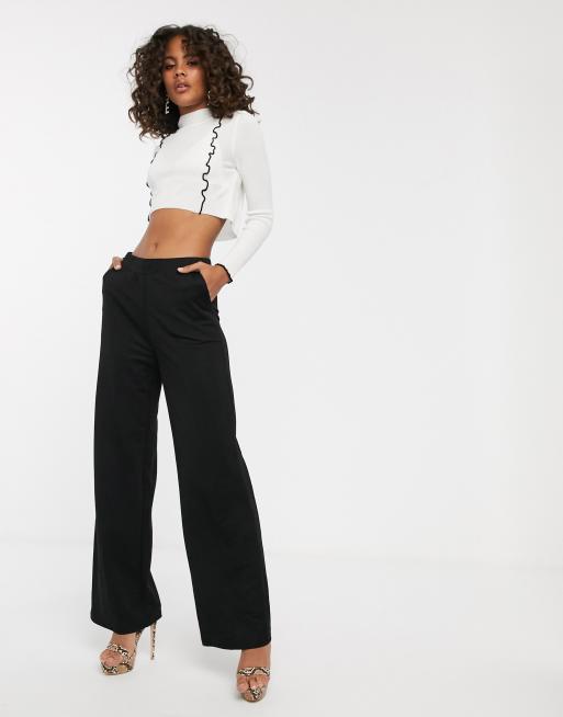 Noisy May Tall flared pants in black