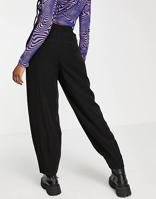 Trousers & Leggings Noisy May tapered high waisted trousers in black 