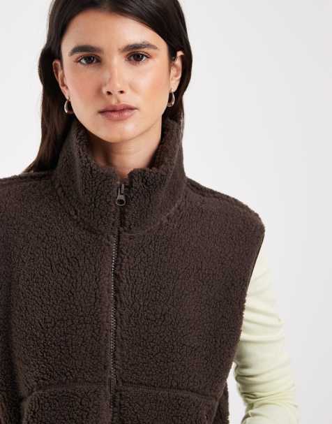 Noisy May Teddy-Fleece-Weste in Braun - view 1