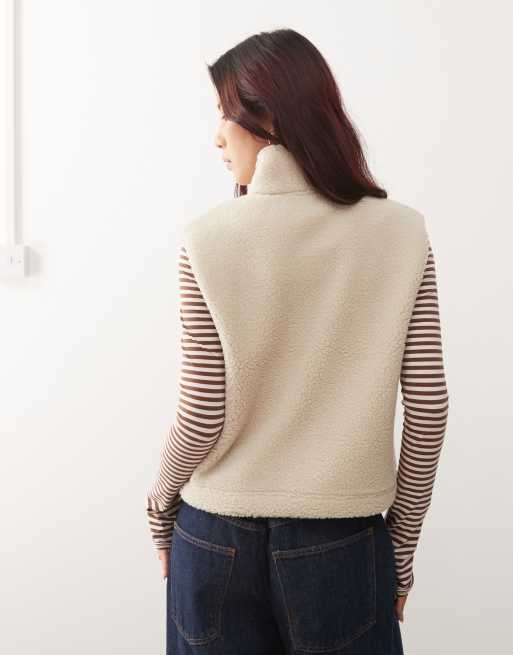 Noisy May – Teddyfleece-Weste in Beige, 4 von 4
