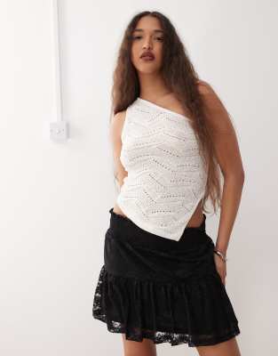 Noisy May Tiered Lace Mini Skirt