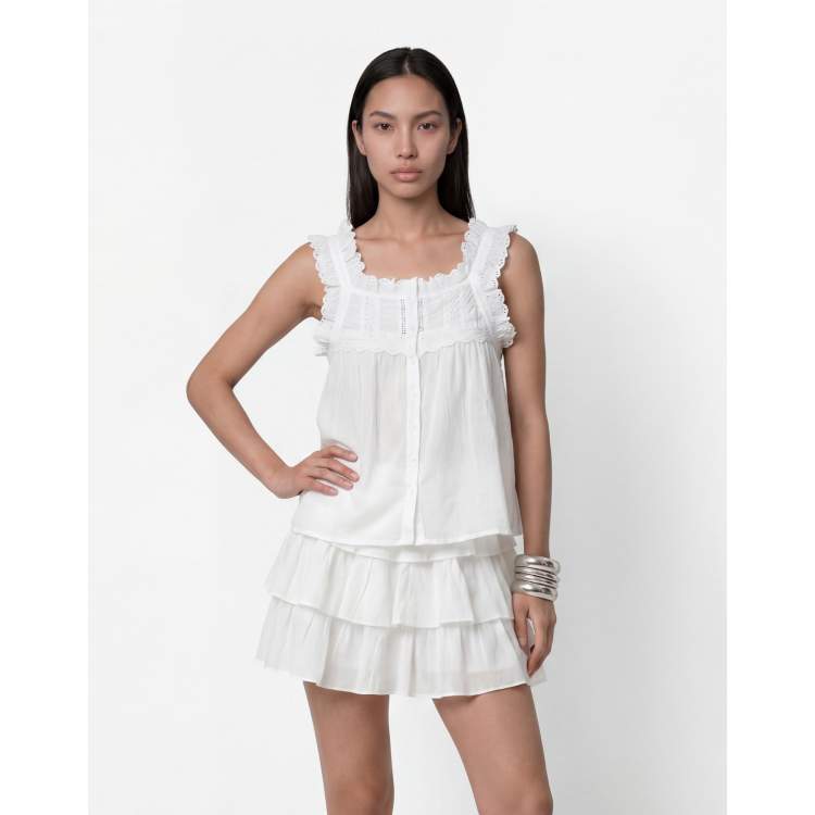 Noisy May tiered mini skirt in white - part of a set | ASOS