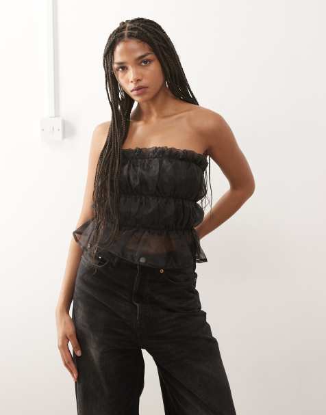 Noisy May - Top a fascia in tulle nero - view 1