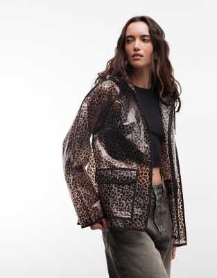 Noisy May Transparent Hooded Raincoat In Black