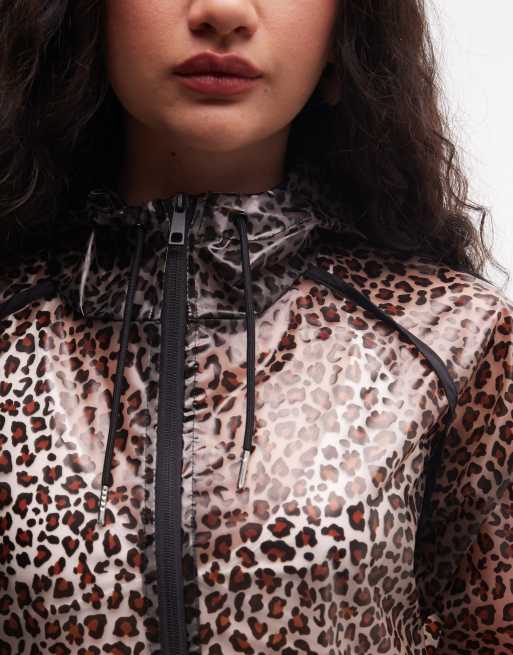 Noisy May transparent hooded raincoat in animal print, 3 of 4