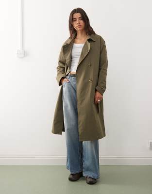 Noisy May - Trenchcoat in Khaki-Grün