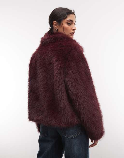 Noisy May veste en faux-fur prune, 4 de 4