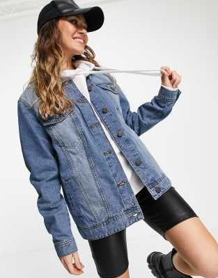 Noisy May - Veste en jean oversize - Bleu moyen délavé