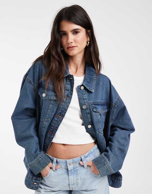Noisy May veste en jean oversize bleu vintage