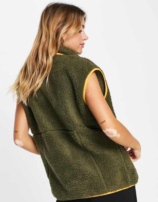 Noisy May - Veste sans manches en imitation peau de mouton - Kaki, 2 de 4