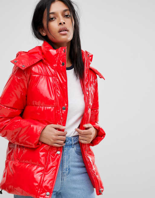 Noisy May Vinyl Padded Jacket ASOS