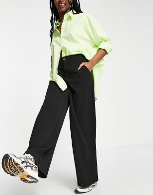 Noisy May wide leg dad pants in black - ASOS Price Checker