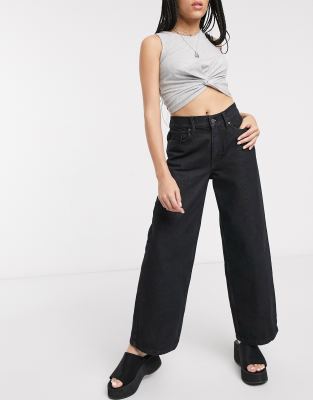 wide leg jeans black