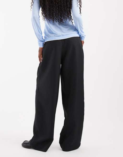 Noisy May wide leg tailored pants in black, 2 of 5