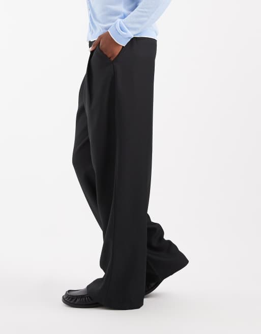 Noisy May wide leg tailored pants in black, 4 of 5