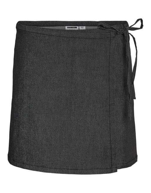Noisy May Wrap Mini Skirt in Grey Denim, 6 of 6