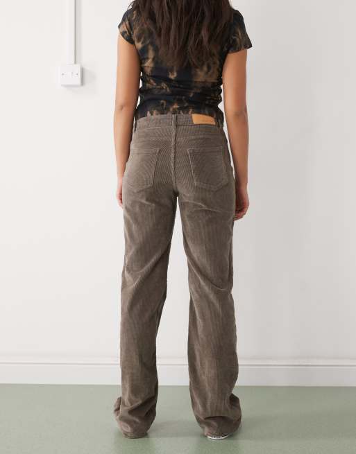 Noisy May – Yolanda – Cord-Jeans in Braun mit mittelhohem Bund und geradem Schnitt, 3 von 5