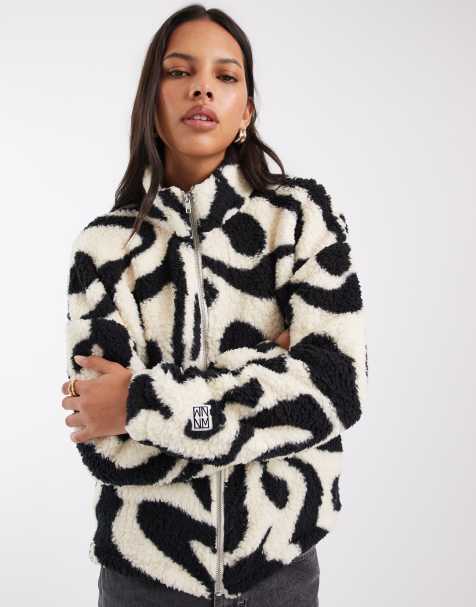 Noisy May zip through fleece in mono swirl - view 1