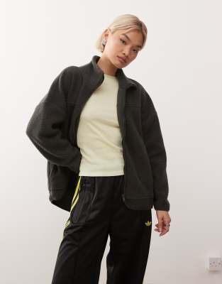 Noisy May Zip Through Funnel Fleece In Black