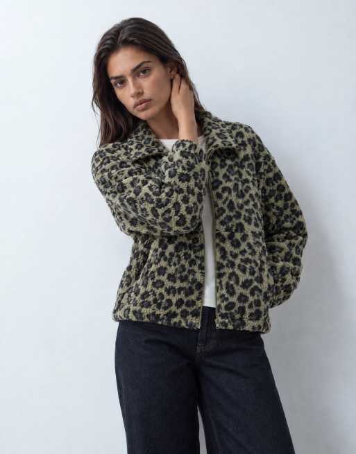 Noisy May zip through lightweight fleece in leopard print, 5 of 8