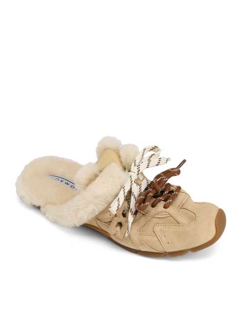 Nokwol Atlas shearling mules in beige, 4 of 6