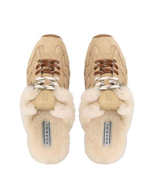 Nokwol Atlas shearling mules in beige, 6 of 6