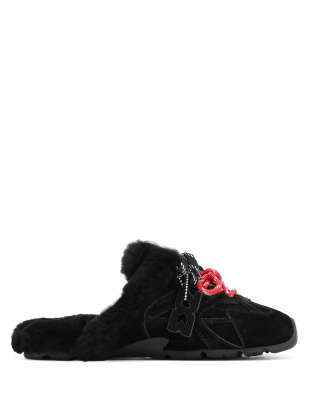 Nokwol Atlas Shearling Mules In Black