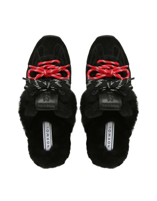 Nokwol Atlas shearling mules in black, 4 of 7