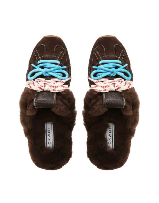 Nokwol Atlas shearling mules in brown, 4 of 7