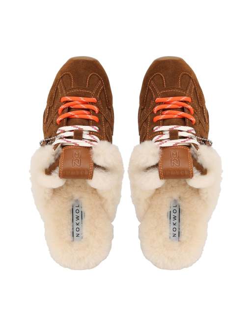 Nokwol Atlas shearling mules in fur tan, 6 of 7