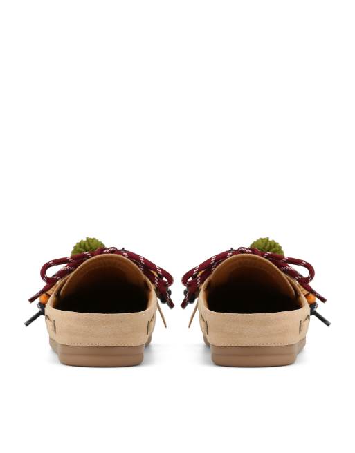 Nokwol Beige suede flats in beige, 3 of 4