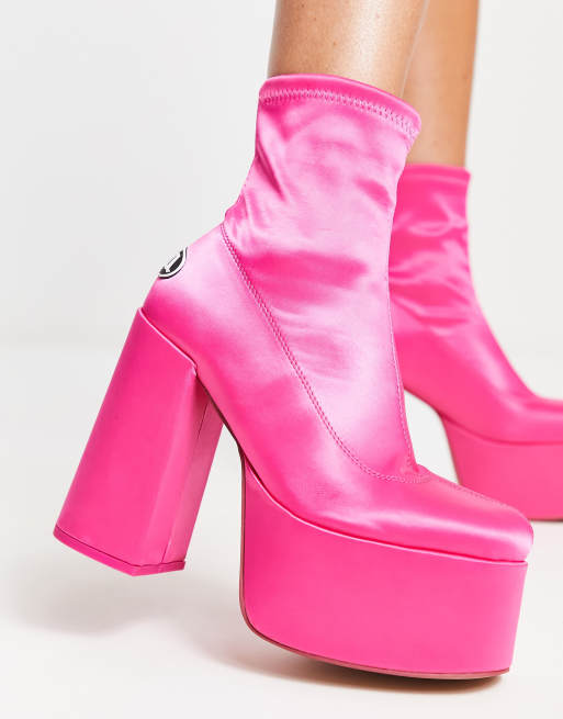 Pink platform 2025 ankle boots