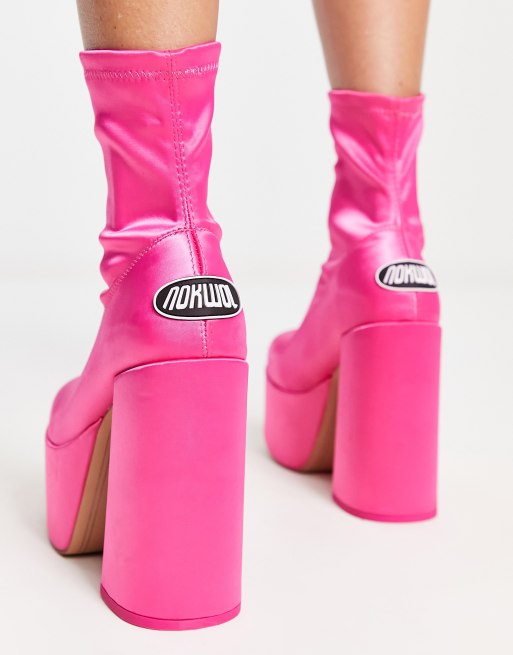 Pink platform hot sale ankle boots