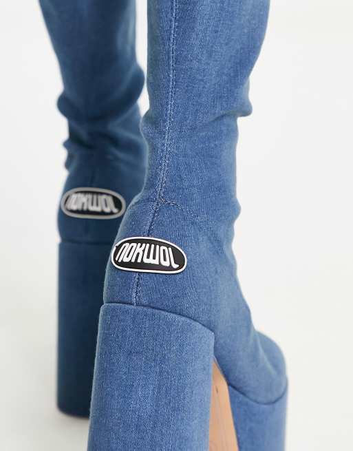 Denim shop platform boots