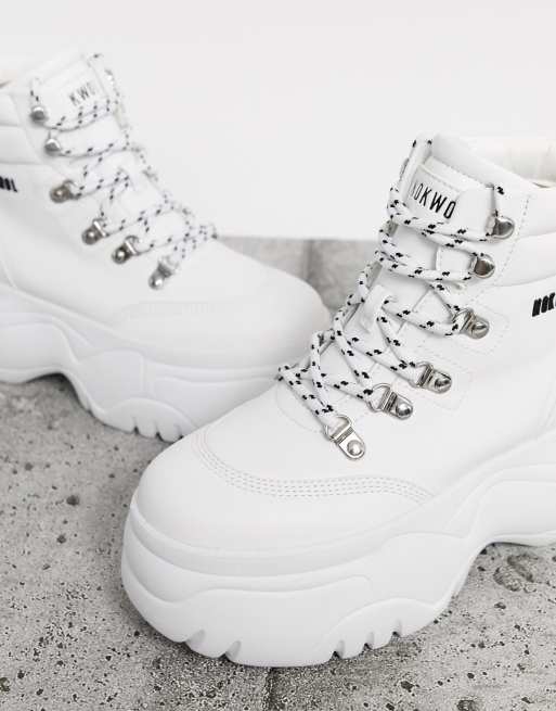 White platform sneaker boots sale