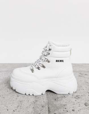 white platform sneaker boots