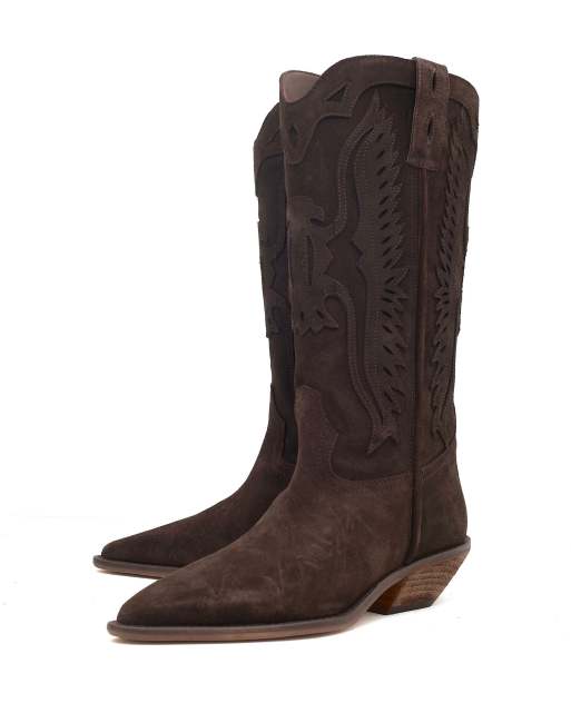 Nokwol Highland western boots in chocolate, 2 of 2