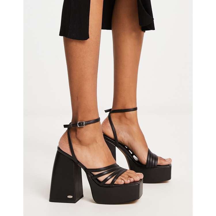 Lulus Bow Platform Ankle Strap Sandals